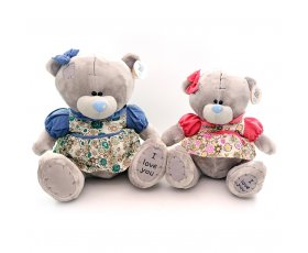 Тедди в цветных платьях 24см 