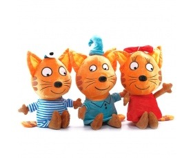 Три кота 32см (КОМПЛЕКТ 3шт)