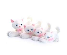 Кошка белая леж.муз.55см