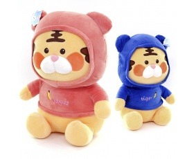 Тигр капюшон (супер мягкий) 28см