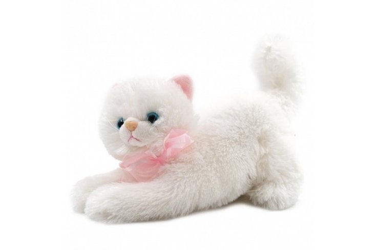 Кошка белая леж.муз.55см фото 2